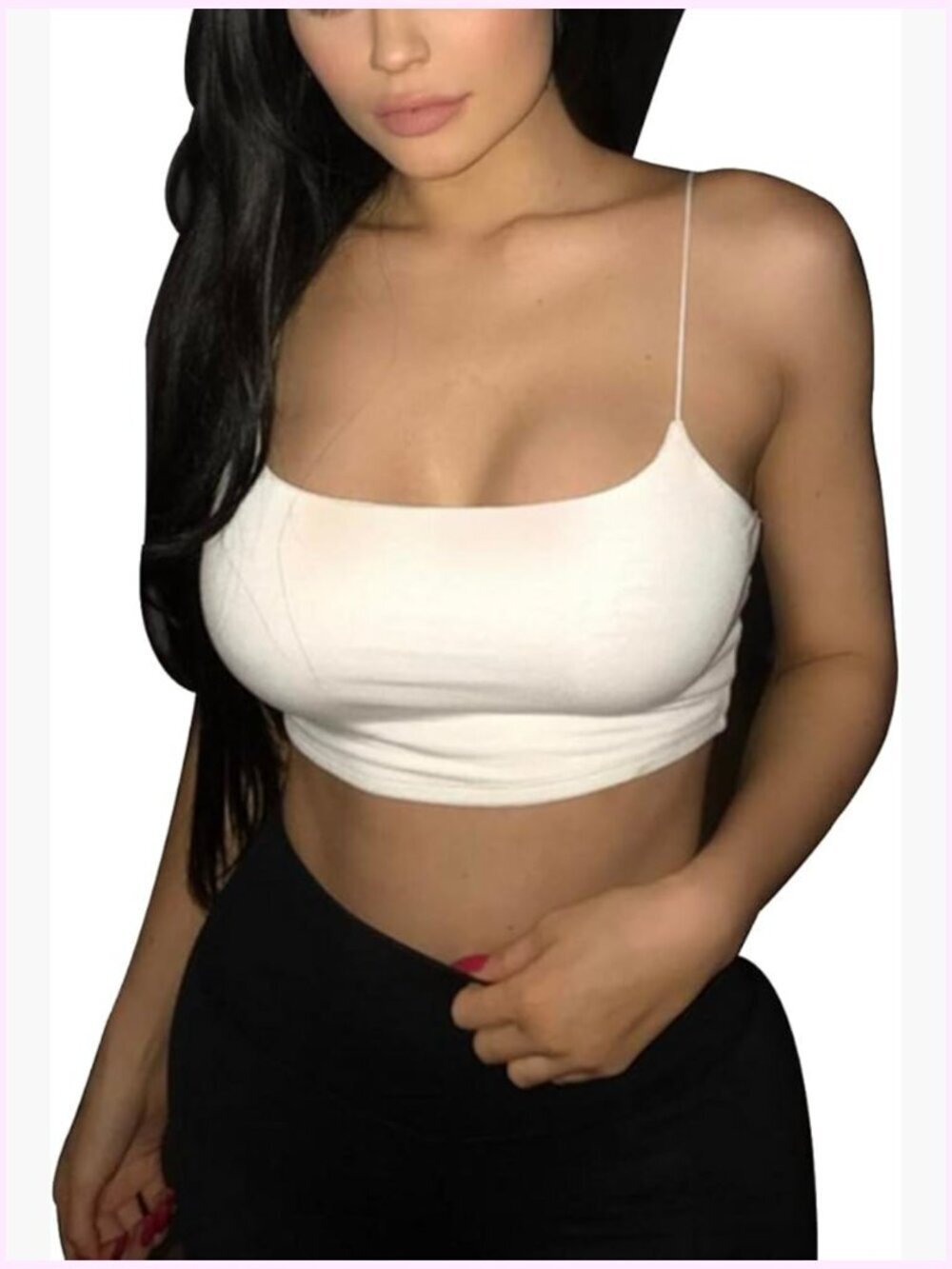 Cotton Spandex Crop Top Cami Sleeveless Backless Tank